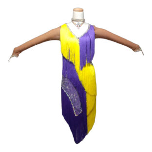 ラテンドレス　イエロー/バイオレット　Lサイズ
