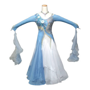 ドレス006　アイスブルー/白　Lサイズ