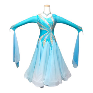 ドレス008　ターコイズ白グラデーション　Mサイズ