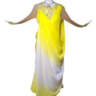 ラテンドレス　黄色/白　XLサイズ　240804